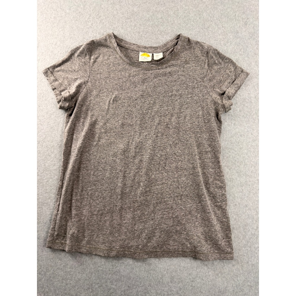 C&C California Womens Gray Heathered Short Sleeve Crew Neck T-Shirt Size M